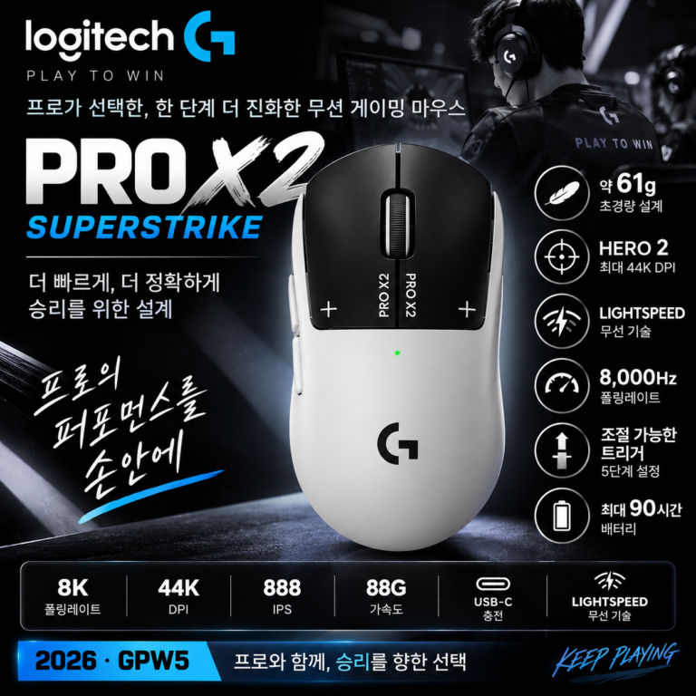 로지텍 G PRO GPW5 X2 슈퍼 스트라이크 무선마우스 승부가 갈리는 순간을 위해 살펴볼 게이밍 선택